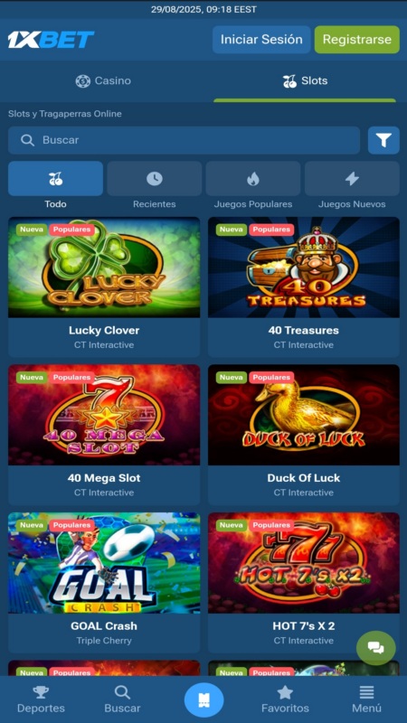 Tragaperras en 1xbet