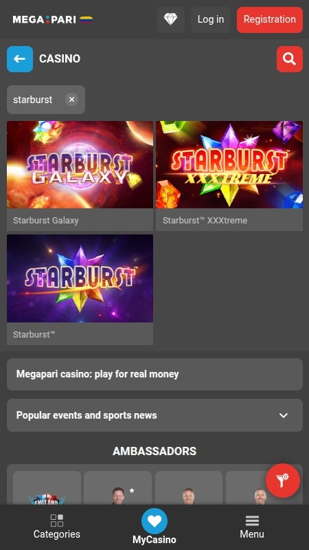 Prueba starburst en megapari