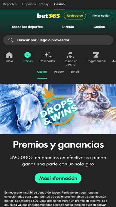 Bonos y promociones del casino Bet365