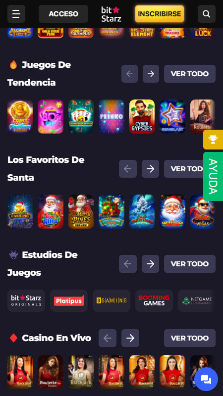 Catálogo de juegos en Bitstarz