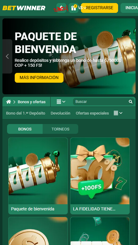 Bonos de casino Betwinner en Colombia