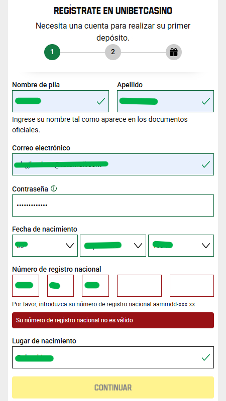 Llena el primer formulario