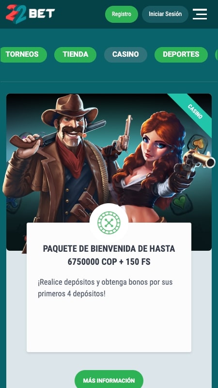 22Bet casino con bonos de free spins