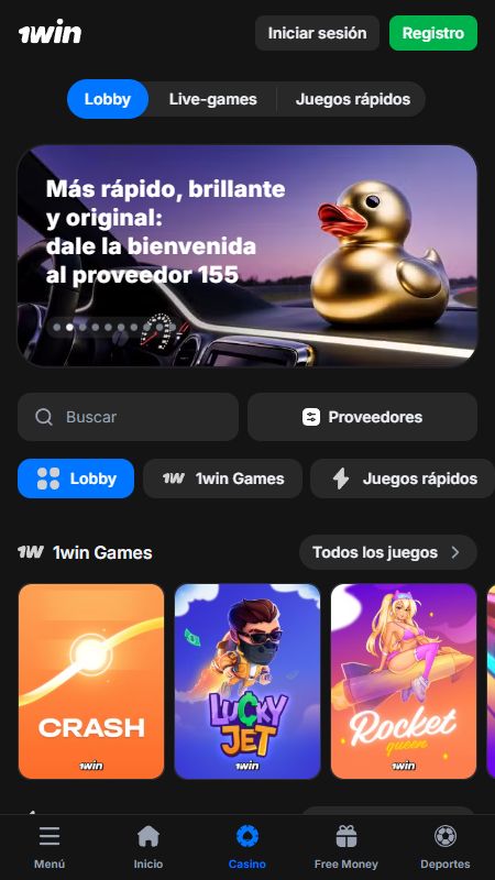 Sección de casino en línea en 1win