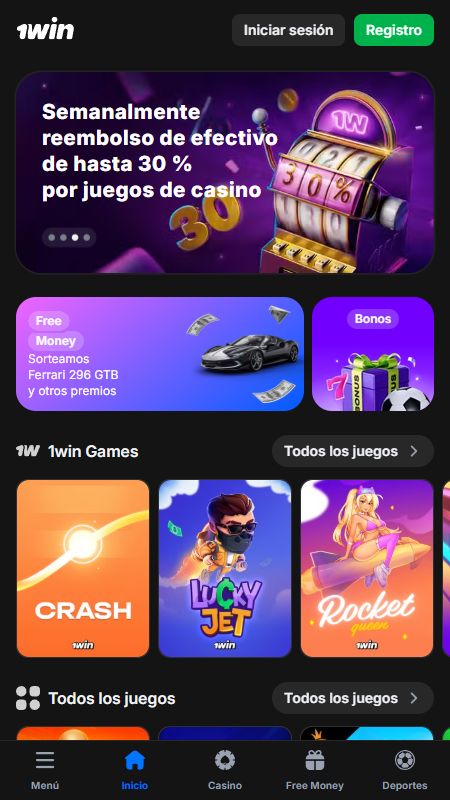 Página principal de 1win en línea
