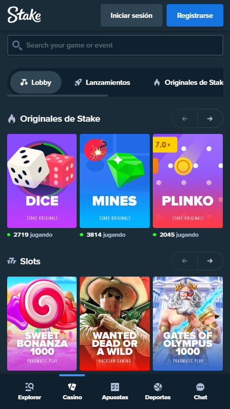 Tragaperras en Stake