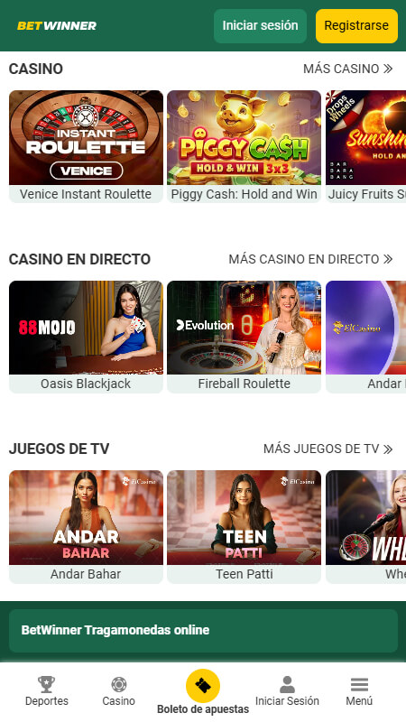 Juegos de casino Betwinner